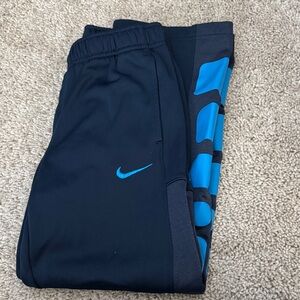 Nike Kids Black Joggers with Blue Accents